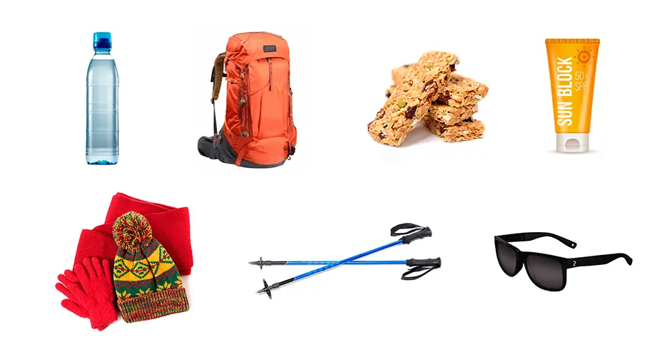 accesorios para el trekking en la montañas de peru