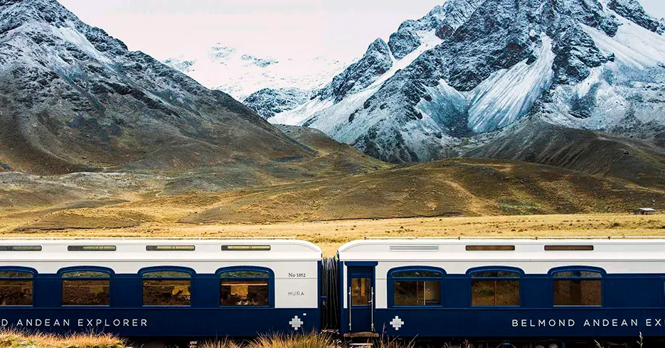 Tren Andean Explorer: conoce Cusco, Puno y Arequipa 7 el tren belmond andean explorer con nevados de fondo