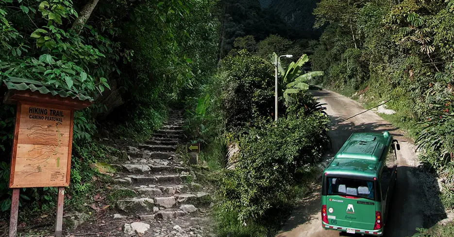 como llegar a machu picchu, camino para subir a la ciudadela, bus de consettur