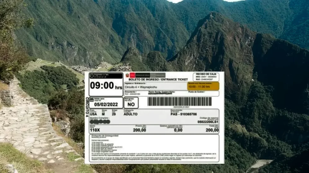 ingreso para machu picchu