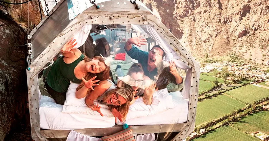 sky lodge, hoteles en cusco capsulas colgantes