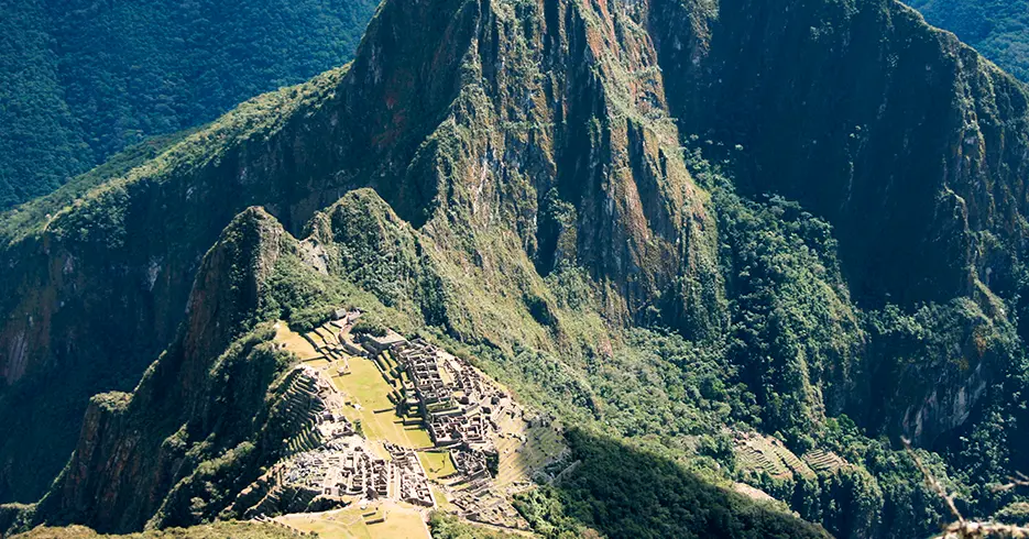 vista de la montaña machu picchu